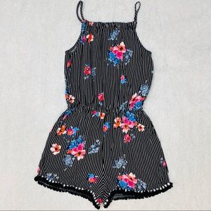 Joey B strapless stripes romper